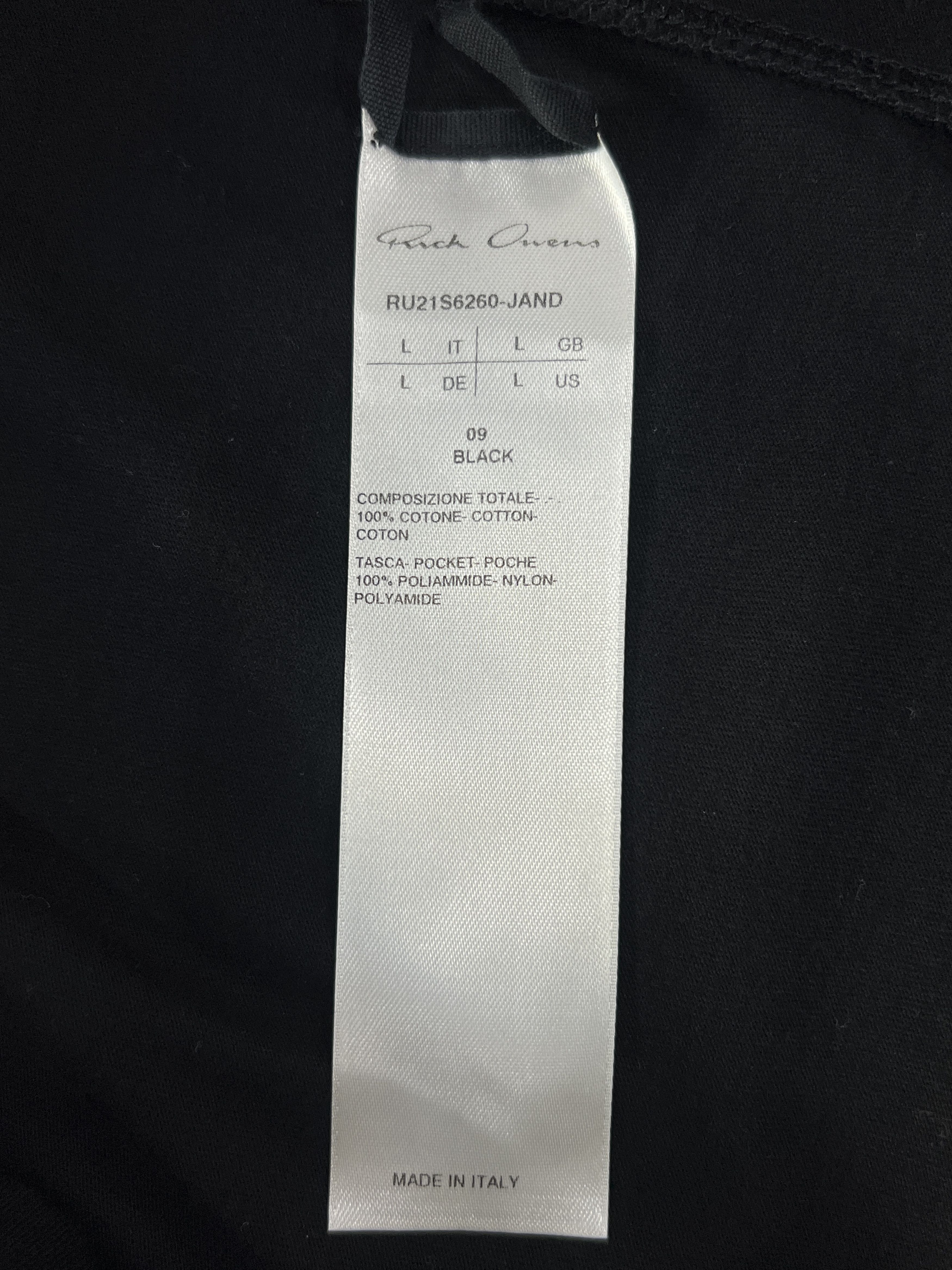 Rick Owens Rick Owens Zip Pocket Tee Black L Size US L / EU 52-54 / 3 - 7 Thumbnail