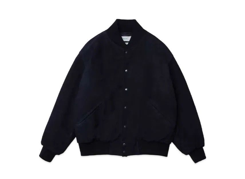 A.PRESSE Navy Suede Award Jacket sz 3 Size US L / EU 52-54 / 3 - 3 Thumbnail