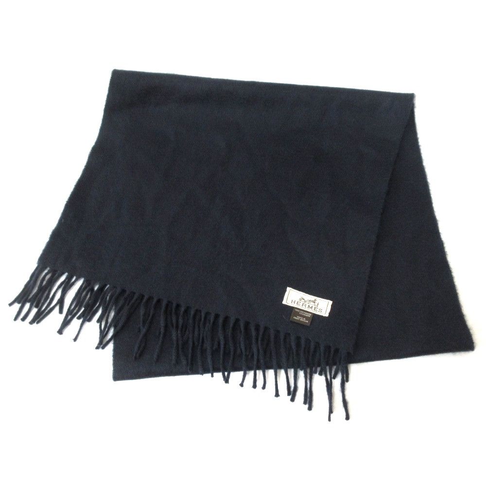 Hermes Hermes Hermes Embroidered Logo 100% Cashmere Scarf Natural Material Scarf DUTY FREE for USA Size ONE SIZE - 1 Thumbnail