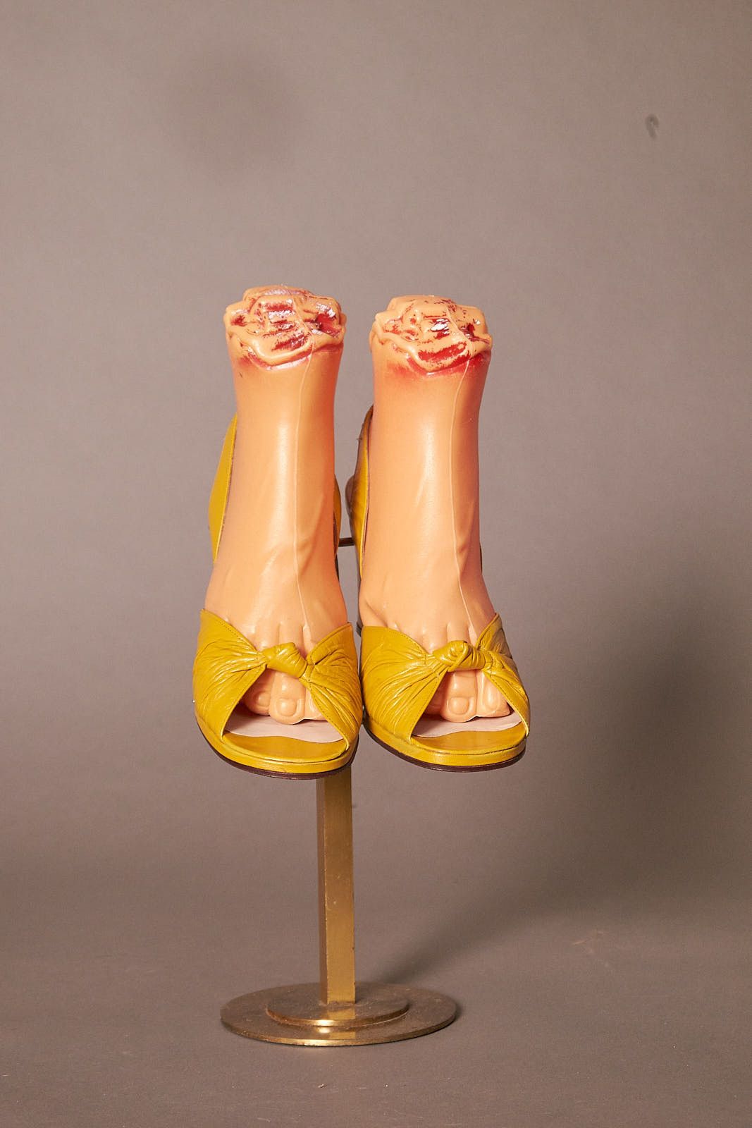 Vintage 1970s Larose Golden Block Heels Slingbacks Shoes Size US 8.5 / IT 38.5 - 2 Thumbnail