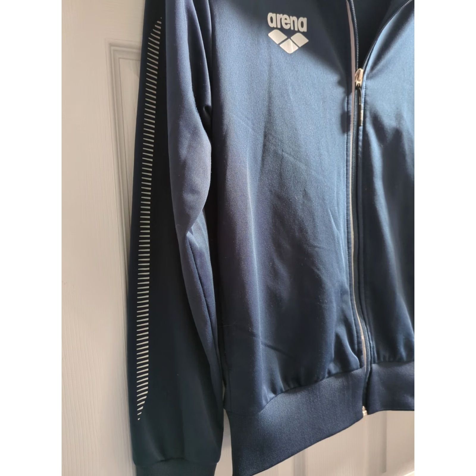Vintage Arena Team Line Swimwear Full Zip Track Jacket XS Mens Navy Blue Arena Tracksuit Jacket Man XS Navy Athletic Jogger Activewear Shipped? Size US 27 - 2 Thumbnail
