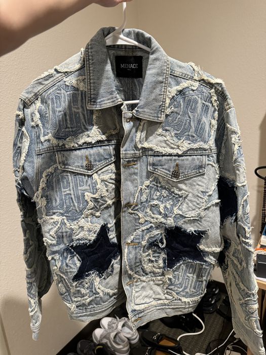 Menace Menace Iconography Patchwork Denim Jacket Grailed