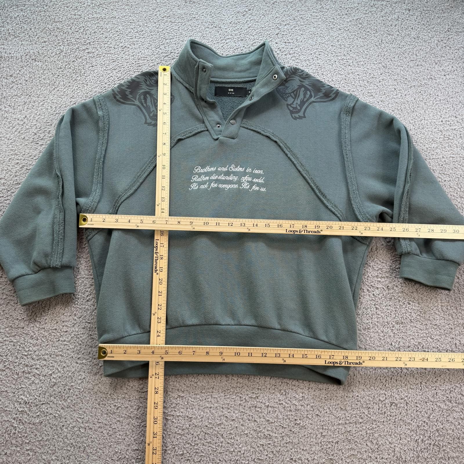 Darc Sport Darc Sport Wolves Sweatshirt Womens Green Mock Neck S Gym Size S / US 4 / IT 40 - 3 Thumbnail