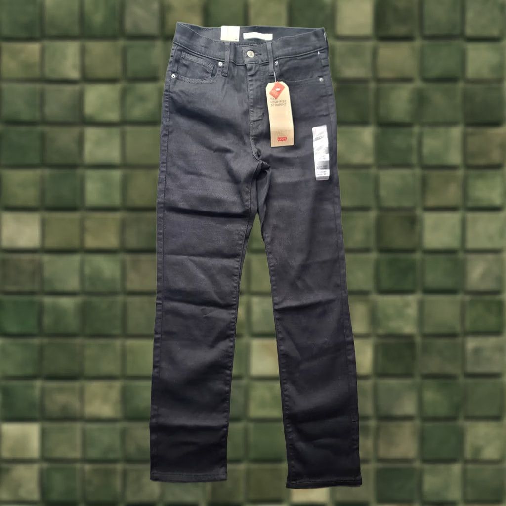 Levi's Levi's 724 Jeans Womens 6 Short 28x30 Slim Straight High Rise Black Jeans Slim 90s City Womens Size 28" / US 6 / IT 42 - 1 Thumbnail