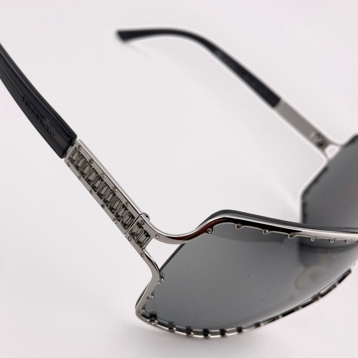 Valentino VALENTINO Silver Mirrored Swarovski Sunglasses Size ONE SIZE - 2 Thumbnail