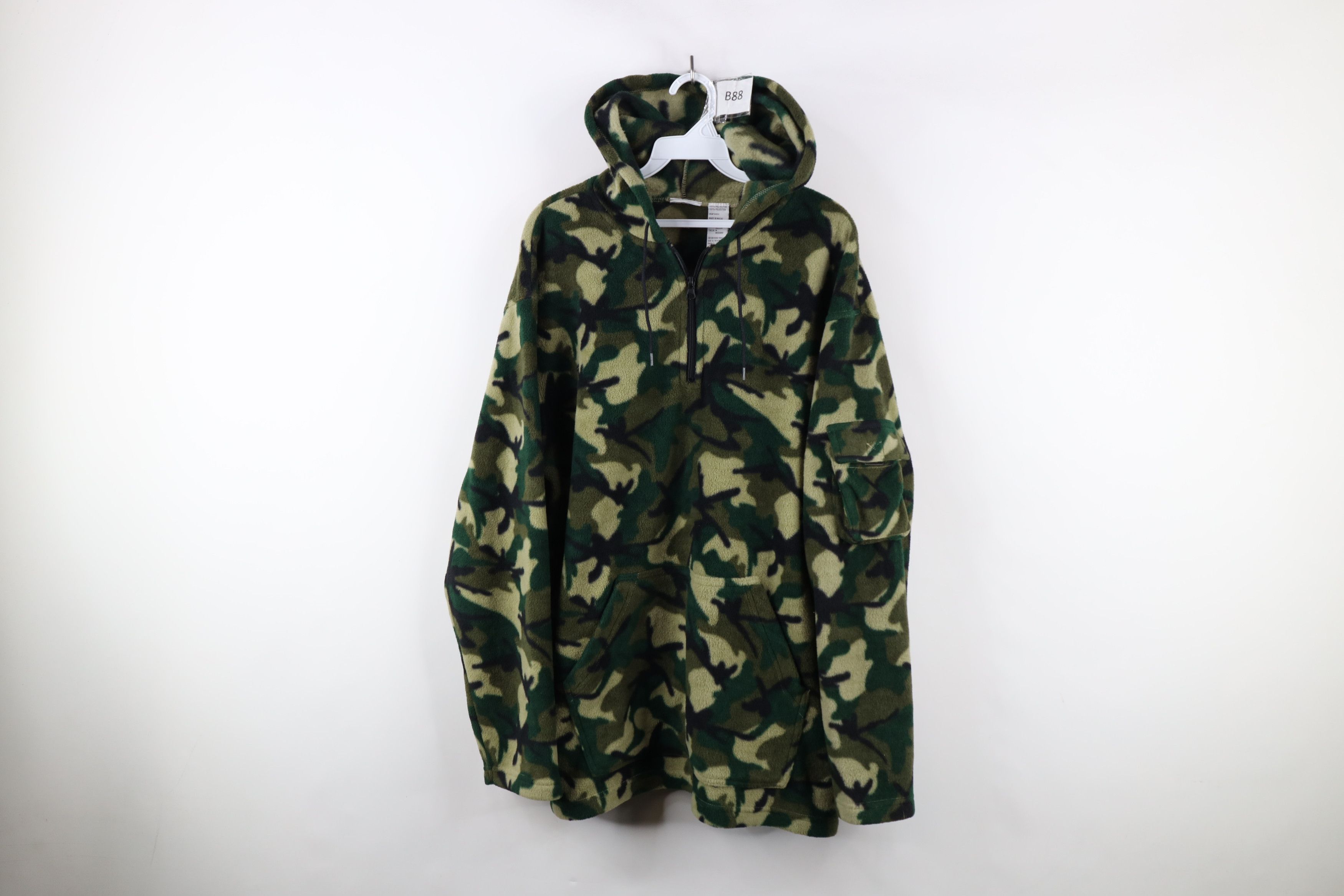 Vintage Vintage 90s Streetwear Half Zip Fleece Hoodie Sweatshirt Size US M / EU 48-50 / 2 - 1 Thumbnail