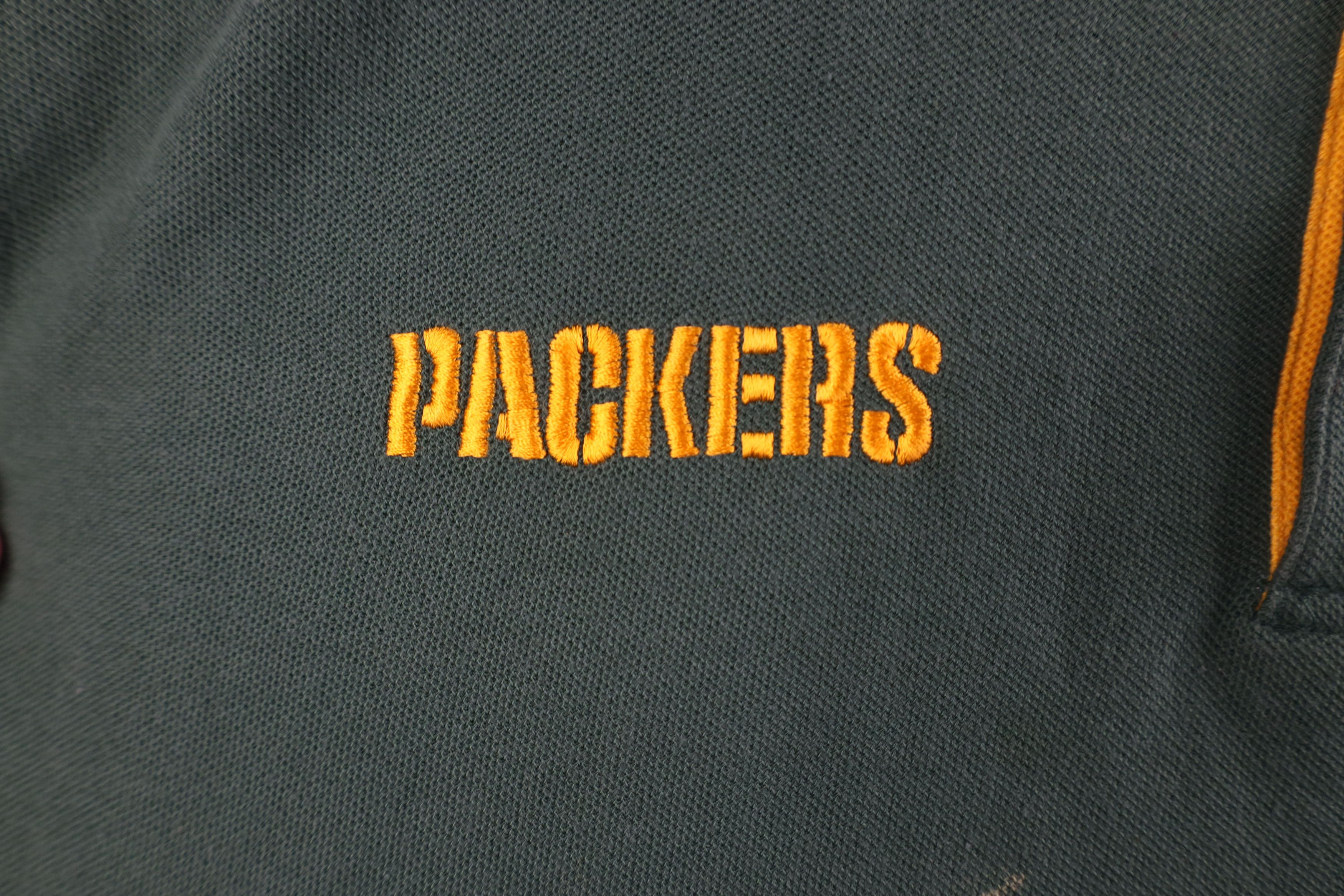 Vintage Vintage NFL Spell Out Green Bay Packers Football Polo Shirt Size US XL / EU 56 / 4 - 6 Thumbnail