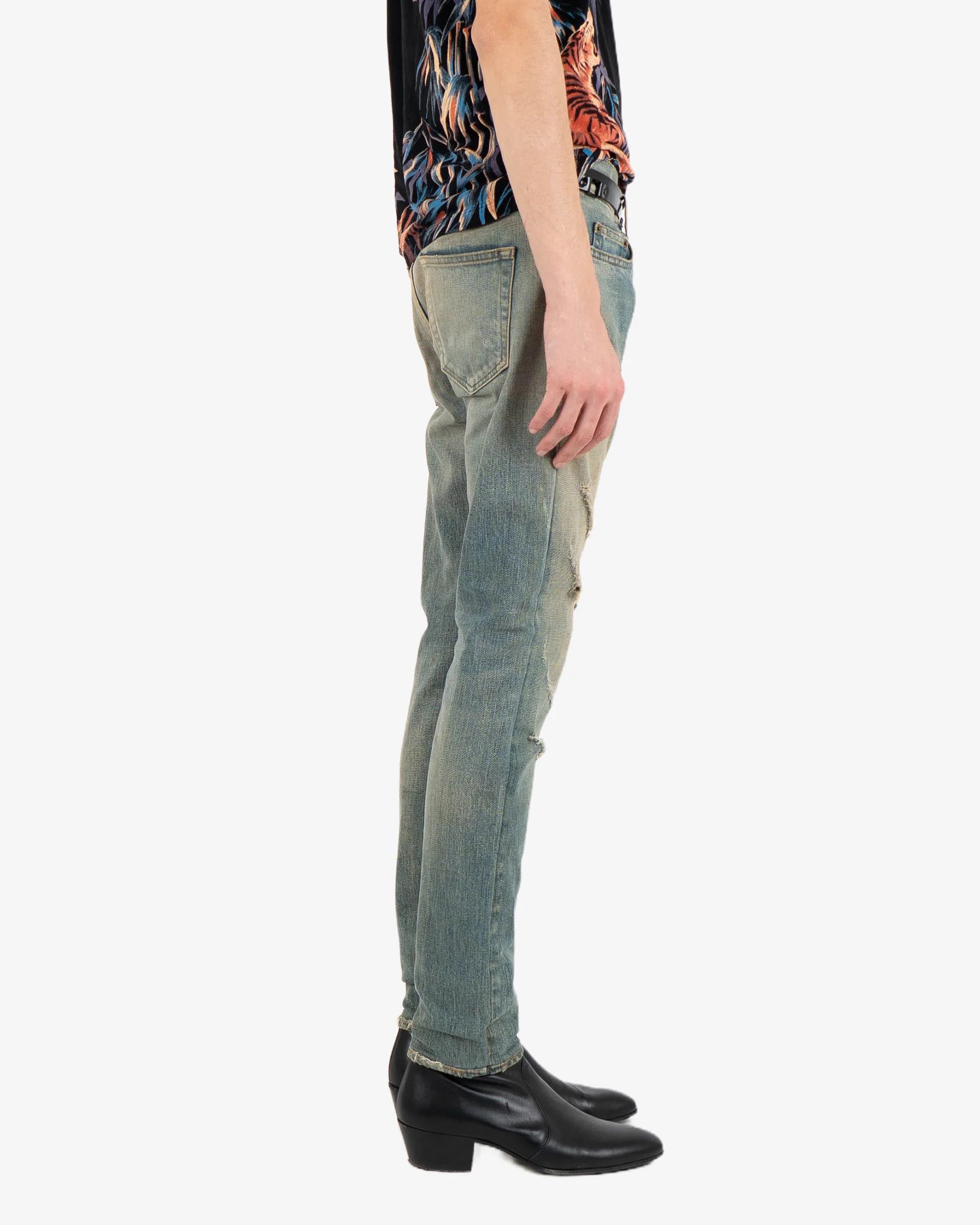 Saint Laurent Paris D02 Bright Wash Ripped Denim (2016) Size US 30 / EU 46 - 5 Thumbnail