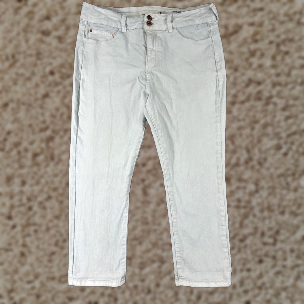Vintage !IT Jeans Womens 14 Blue Denim Capri High Rise Skinny Cotton Blend Size 36" / US 14 / IT 50 - 1 Thumbnail