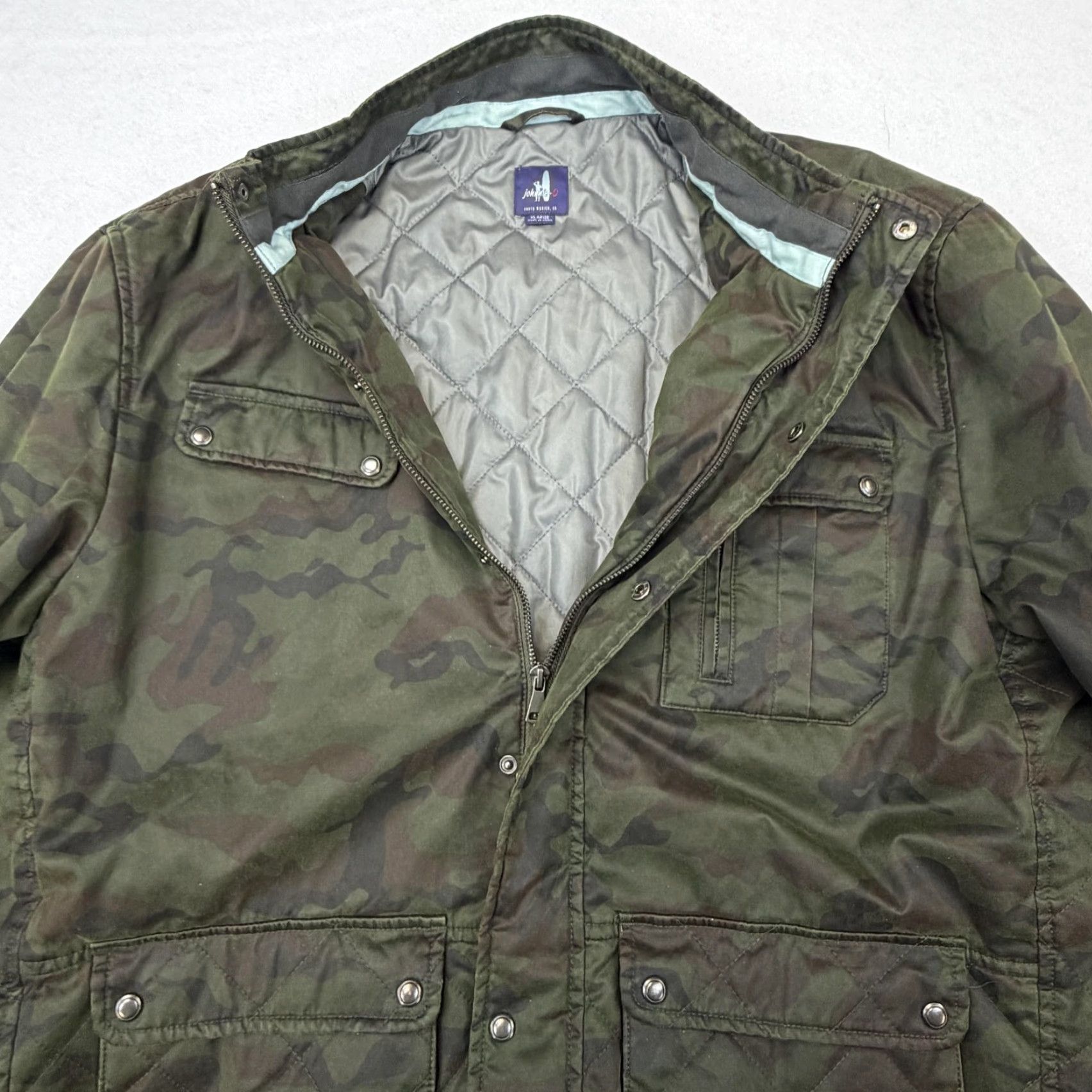 johnnie-O johnnie-O Jacket Mens XL Green Camo Quilted Full Zip Field Coburn JMJK2070 Size US XL / EU 56 / 4 - 3 Thumbnail