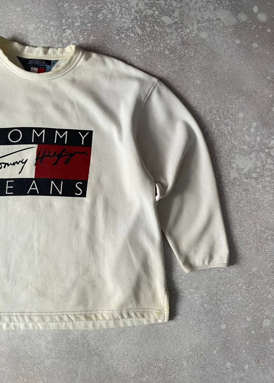 Tommy Hilfiger × Vintage Vintage 90s Tommy Hilfiger Crewneck Sweatshirt Big Logo Y2K Size US XL / EU 56 / 4 - 2 Thumbnail