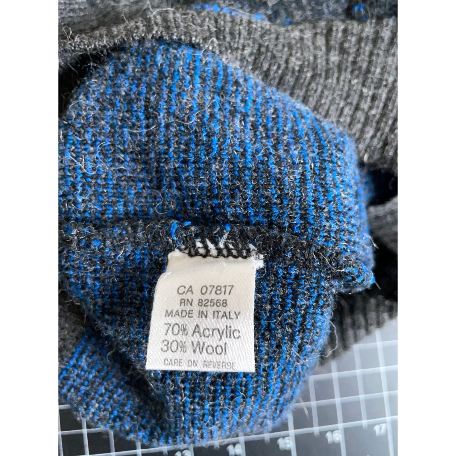 Vintage VINTAGE Linea Uomo Sweater Men Big 2X Blue Gray Geometric Wool Knit Italy Made Crew Neck Long Sleeve Pullover Casual 90s Dad Style Size US XXL / EU 58 / 5 - 4 Thumbnail