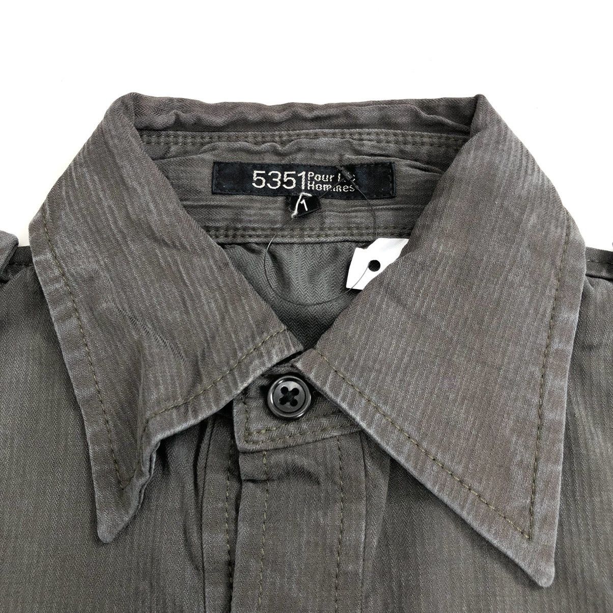 5351 POUR LES HOMMES × Japanese Brand × Vintage Vintage 5351 Pour Les Hommes Military Olive Green Shirt Size US M / EU 48-50 / 2 - 4 Thumbnail