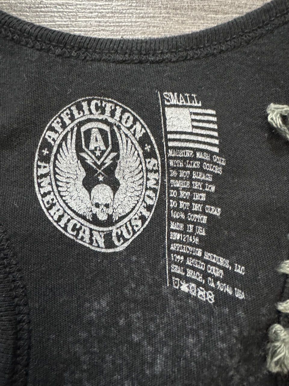 Affliction Vintage Y2K Affliction Rhinestone Lace-Up Grunge Tank Top Size S / US 4 / IT 40 - 6 Thumbnail