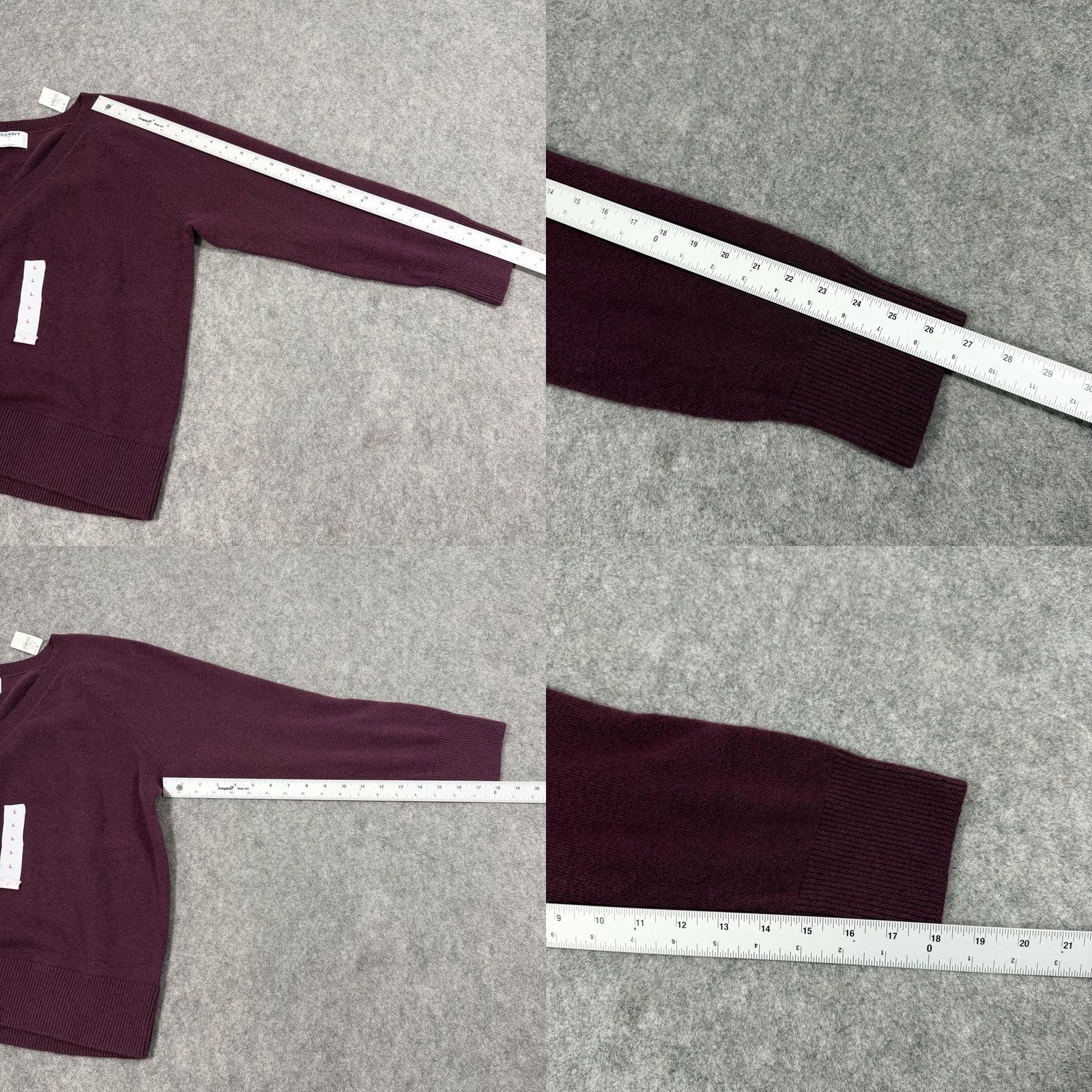 Old Navy Old Navy Sweater Shirt Mens L Burgundy Red V-Neck Pullover Knit Long Sleeve Size US L / EU 52-54 / 3 - 10 Thumbnail