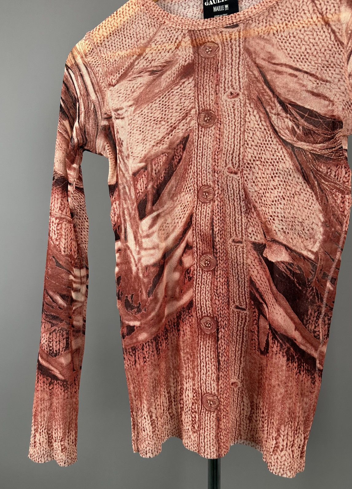 Jean Paul Gaultier Jean Paul Gaultier - 90’s Mesh Top Optical Illusion Cardigan Size M / US 6-8 / IT 42-44 - 3 Thumbnail