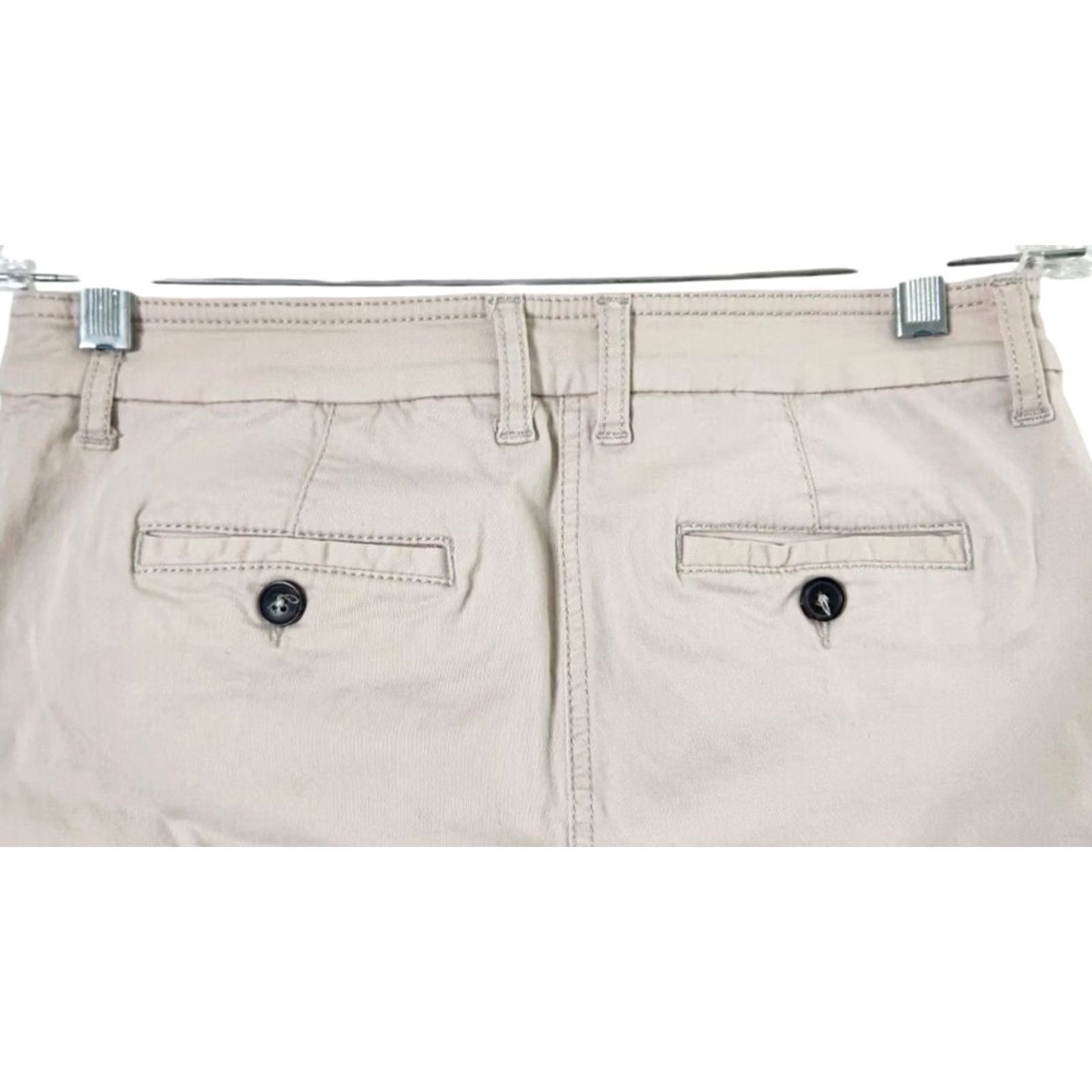 Boden Boden Shorts Womens 4 Chino Cuffed Belted Pockets Tan Beige 6" Inseam Cotton Front Zip Size 27" / US 4 / IT 40 - 4 Thumbnail