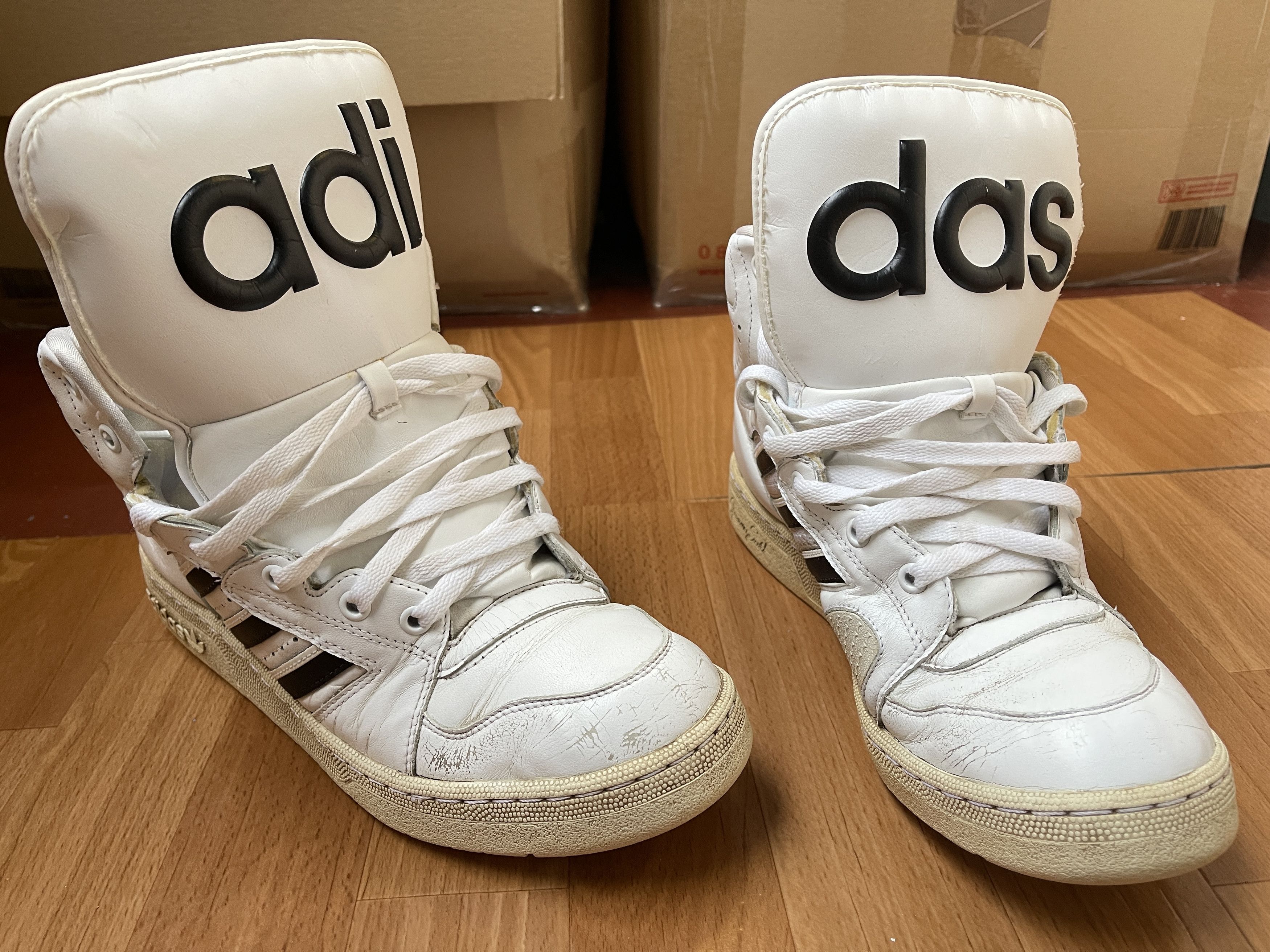 Adidas × Jeremy Scott Adidas sneakers, Jeremy Scott Instinct, Hi Top shoes, V24529 Size US 10.5 / EU 43-44 - 4 Thumbnail