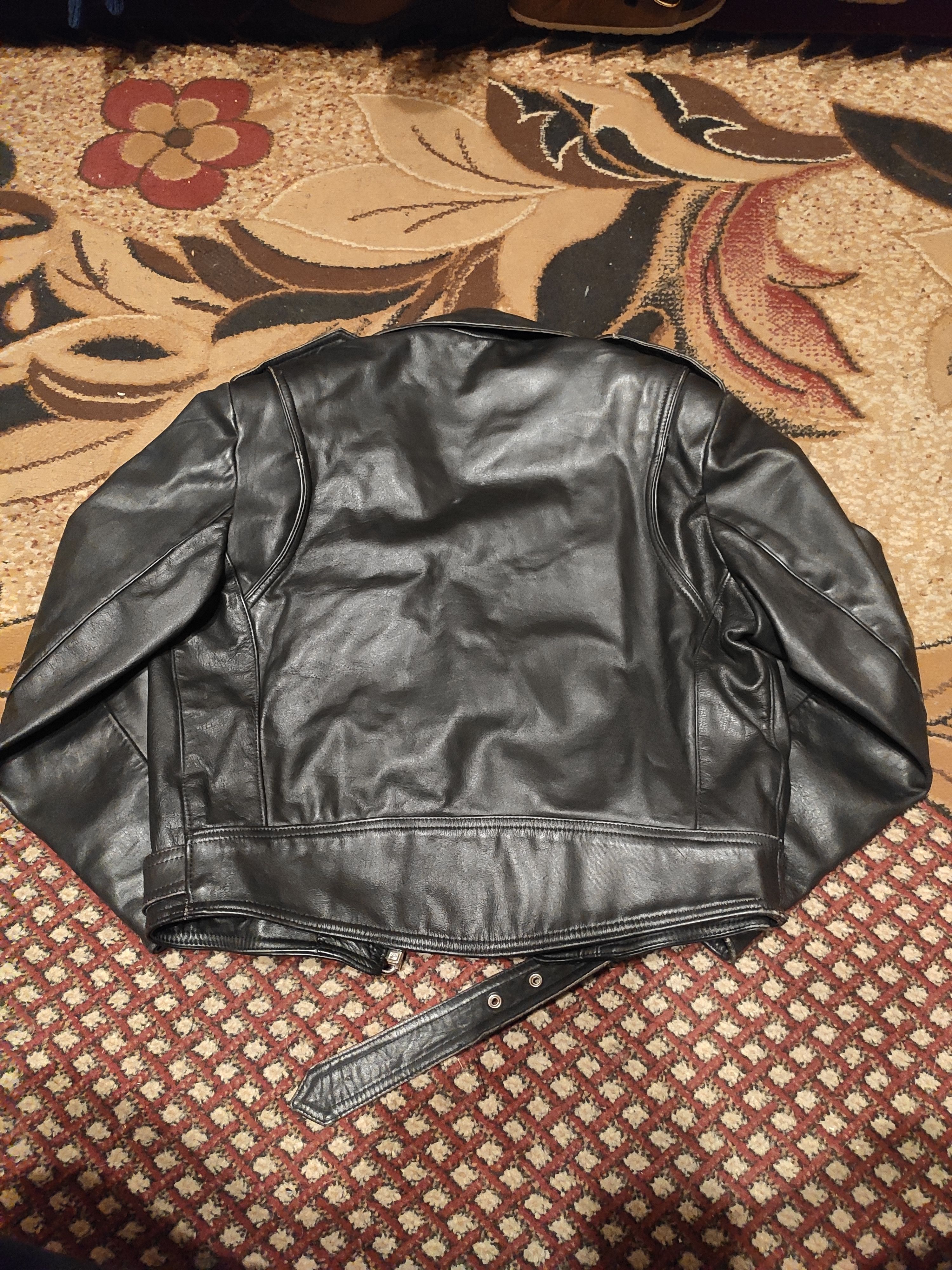 Genuine Leather × Japanese Brand Leather vintage Ramones/biker motorcycle jacket black s/m Size US S / EU 44-46 / 1 - 3 Thumbnail