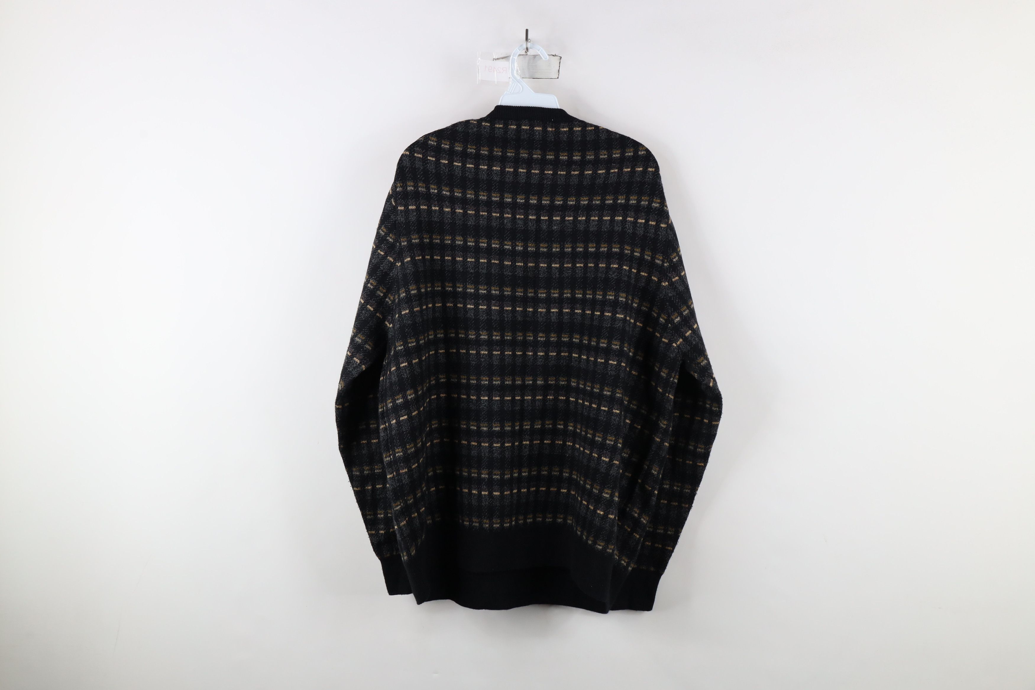 Vintage Vintage 90s Coogi Style Striped Checkered Knit Sweater Size US XL / EU 56 / 4 - 6 Thumbnail