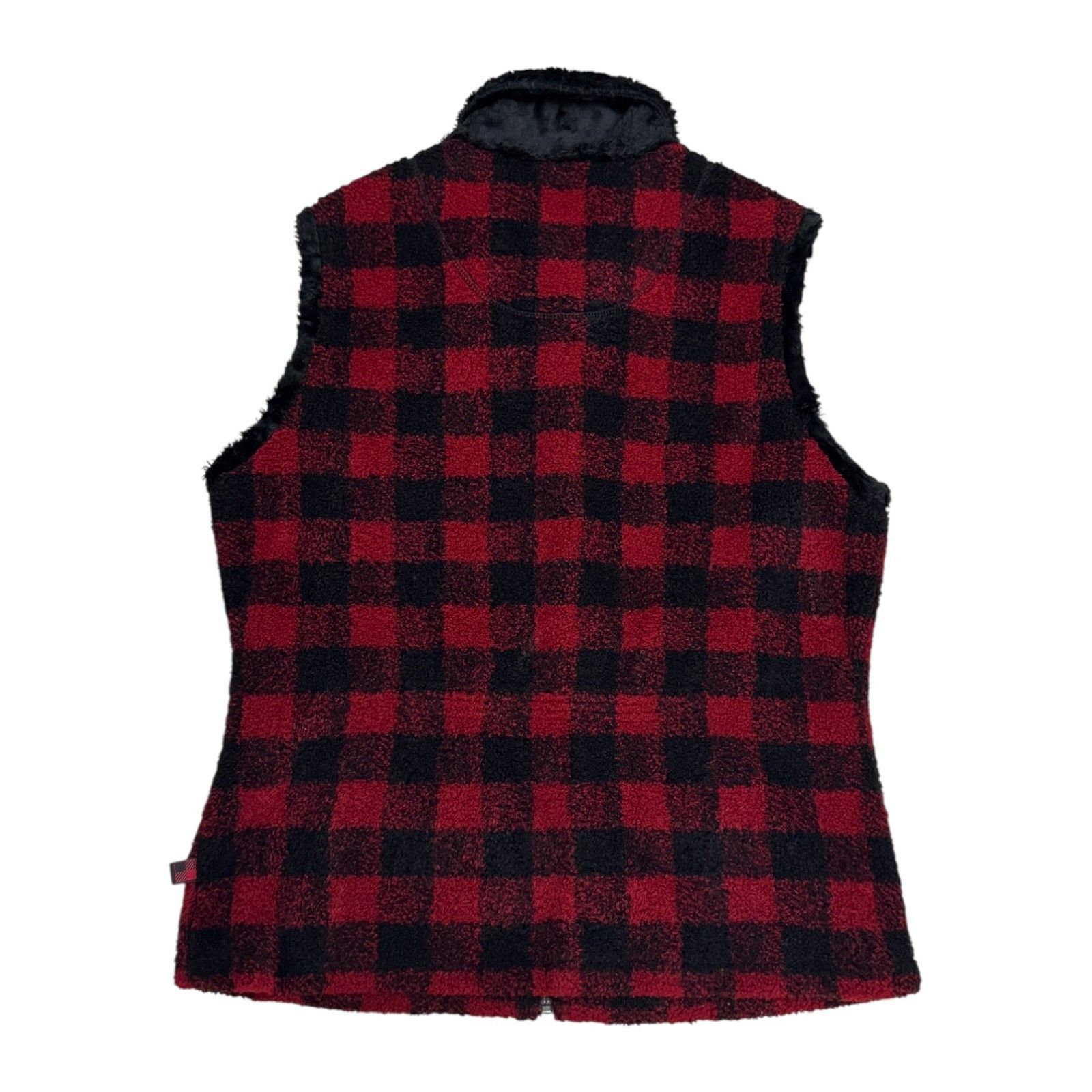 Woolrich Woolen Mills WOOLRICH Vintage Y2K Plaid Red Faux Fur Designer Vest Medium Size M / US 6-8 / IT 42-44 - 2 Thumbnail