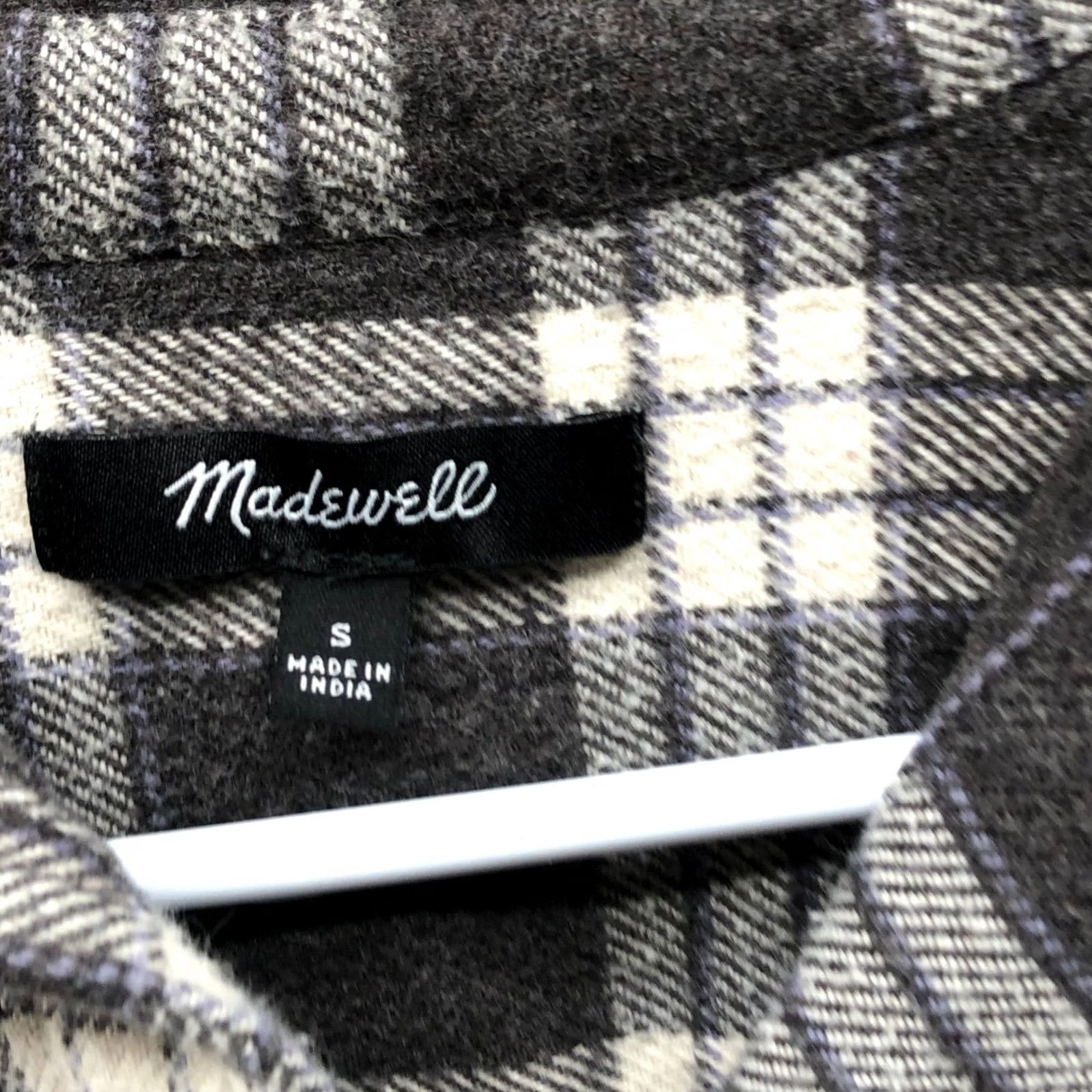 Madewell Madewell Flannel Over Shirt Womens S Brown Plaid Cotton Button Front Size S / US 4 / IT 40 - 5 Thumbnail