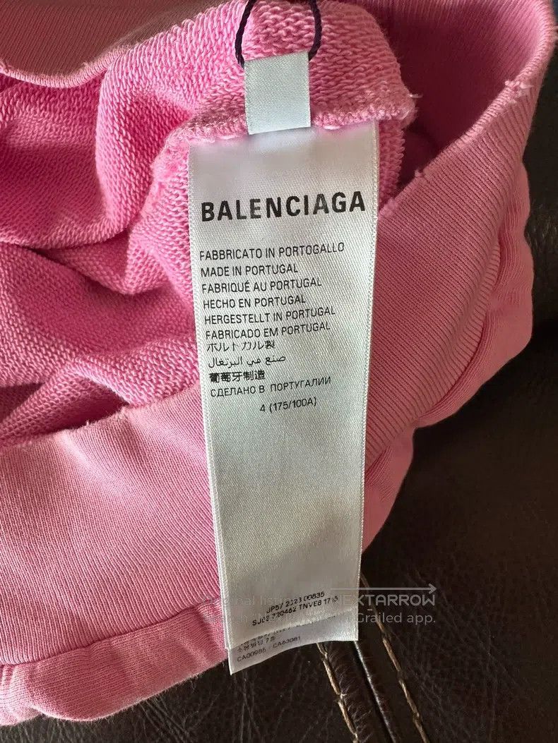 Balenciaga Balenciaga Pink Wave Logo Sweatshirt Size US XL / EU 56 / 4 - 4 Thumbnail