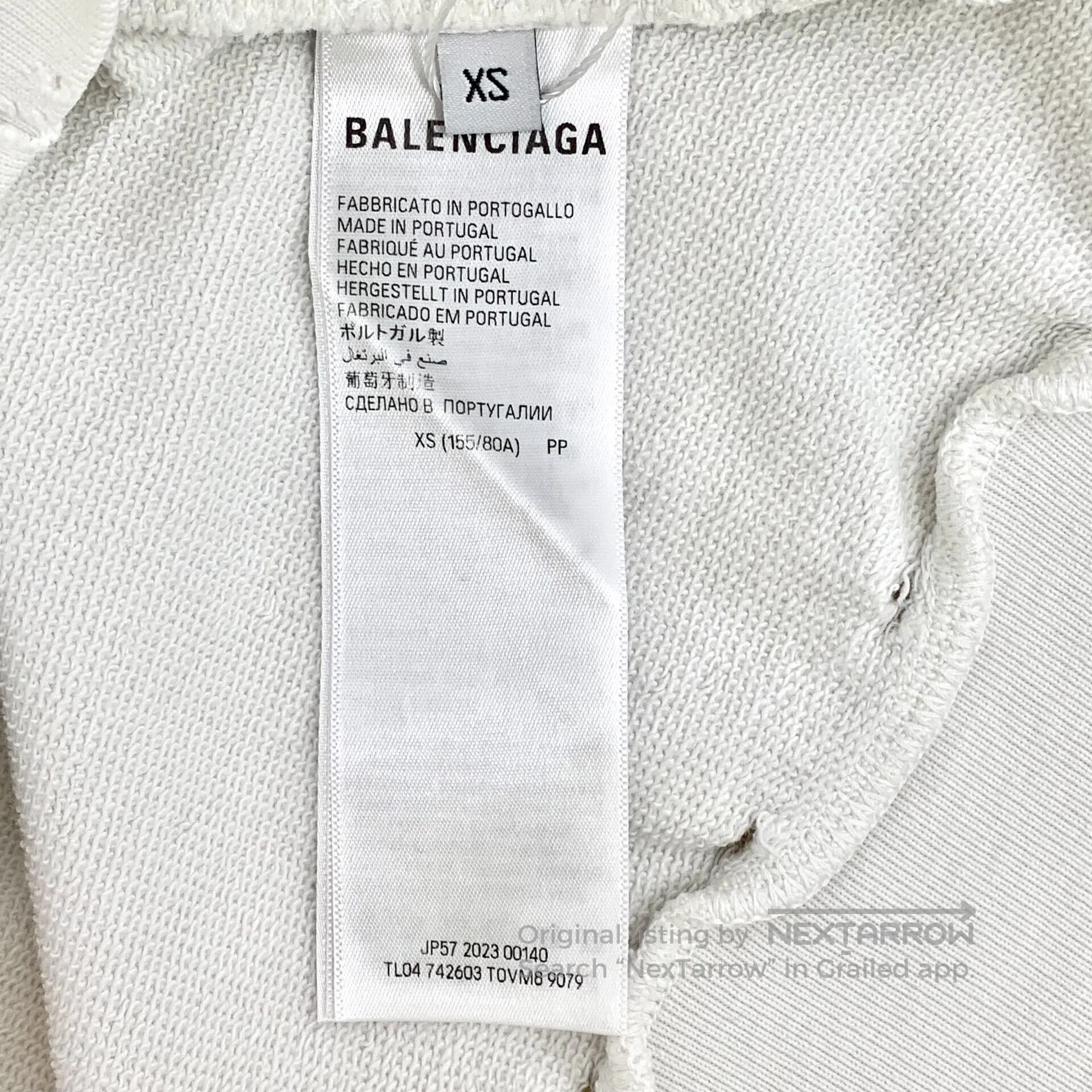 Balenciaga Balenciaga White hole design cotton hooded long sleeve swe Size US XS / EU 42 / 0 - 7 Thumbnail