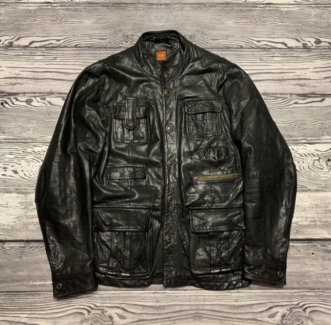 Hugo Boss Hugo Boss Multipocket Heavy Leather Jacket Size US L / EU 52-54 / 3 - 1 Thumbnail