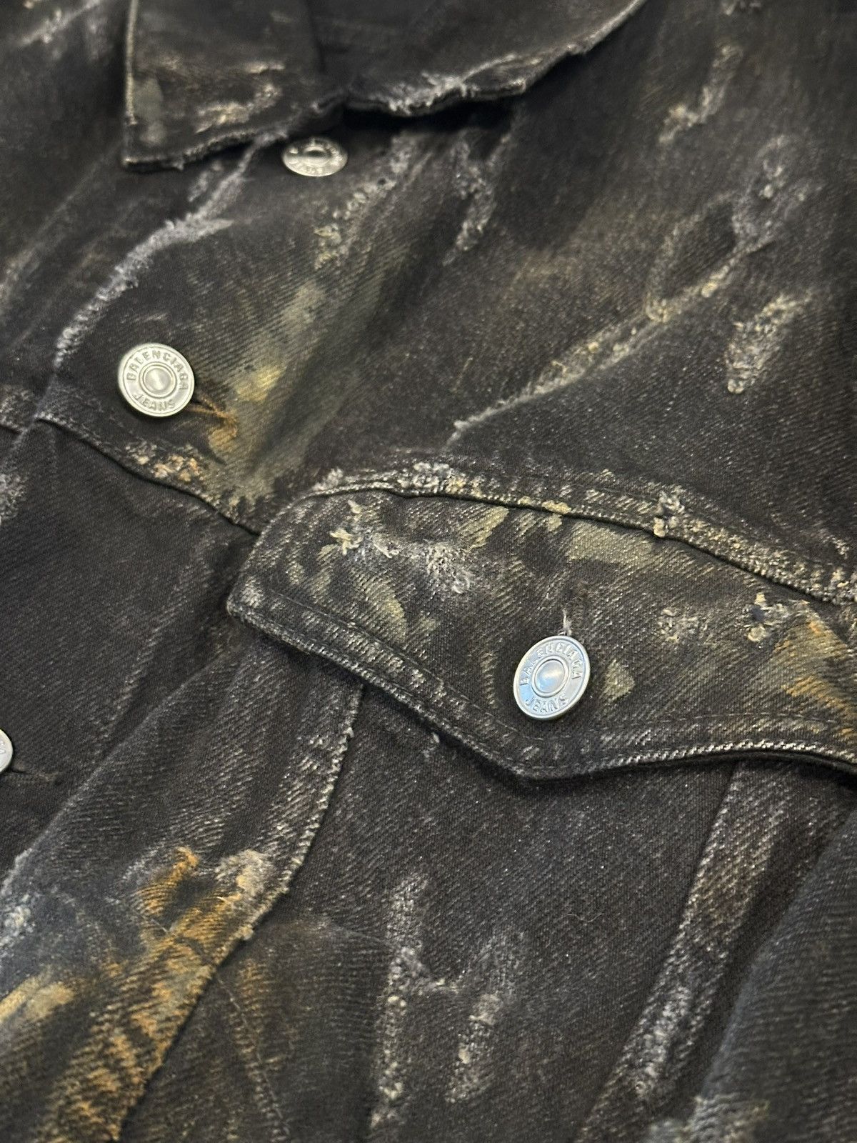 Balenciaga Balenciaga “Mud Show” Thrashed Oversized Black Denim jacket Size US XL / EU 56 / 4 - 11 Thumbnail