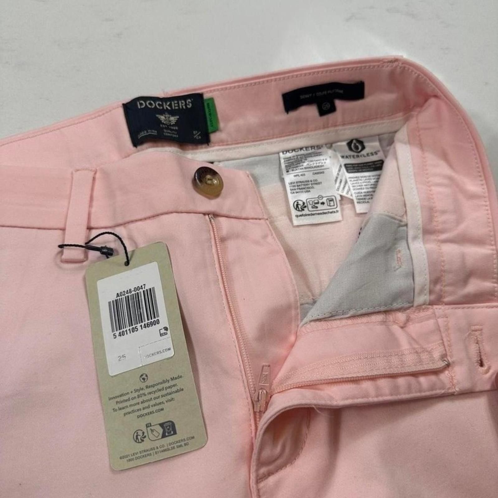 Dockers NWT Dockers Weekend Chino Womens W25 Pink Skinny Pants Size 25" / US 0 / IT 36 - 3 Thumbnail