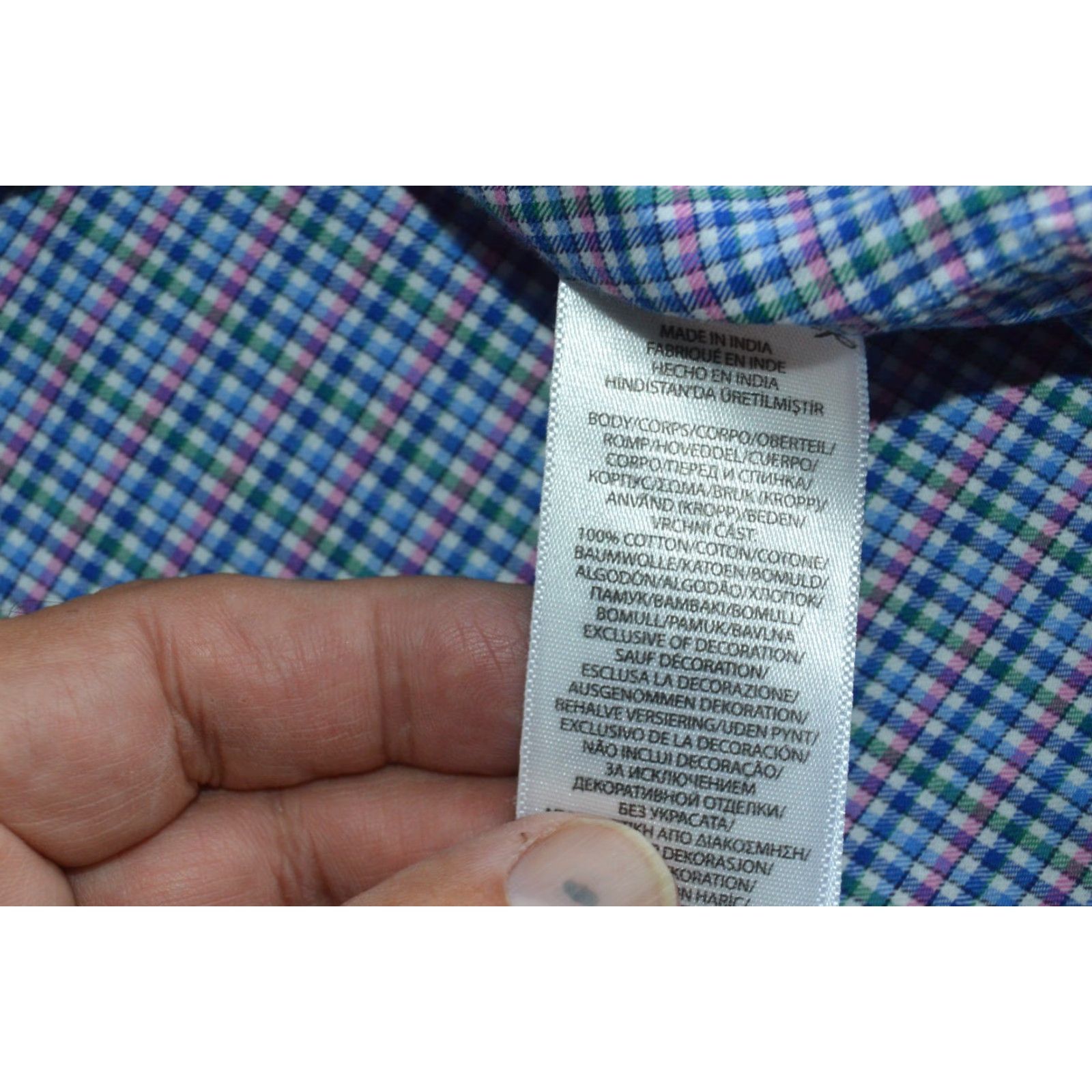Polo Ralph Lauren POLO Ralph Lauren men's L/S shirt Blue Plaid Cotton XXL Size US XXL / EU 58 / 5 - 5 Thumbnail