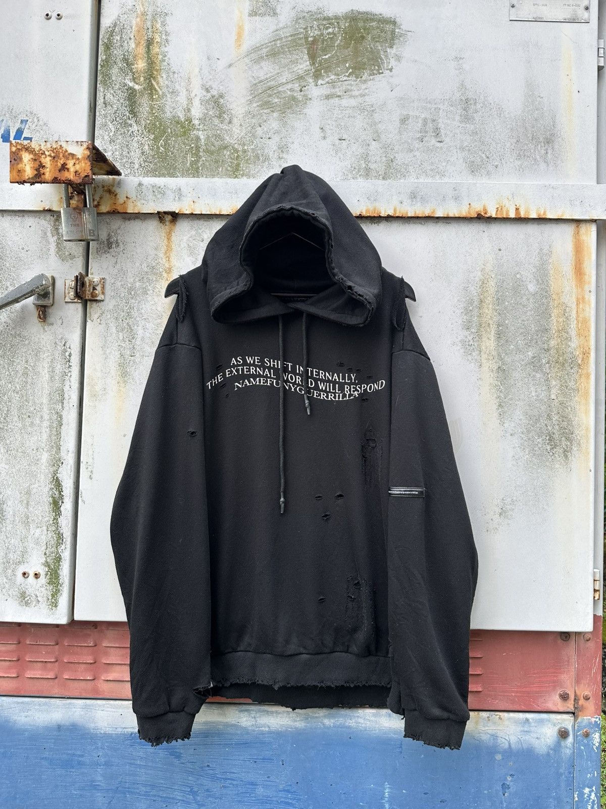 Vintage 👹THRASHED Namefunyguerilla Nun Tees Hoodie Size US L / EU 52-54 / 3 - 1 Thumbnail