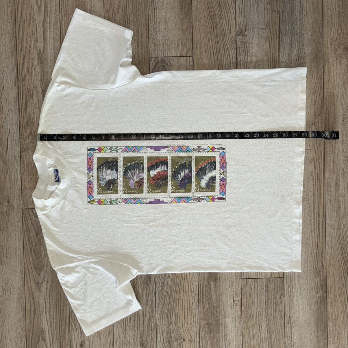Hanes Vintage Native American Indian Chief united usps stamp tee Size US L / EU 52-54 / 3 - 7 Thumbnail