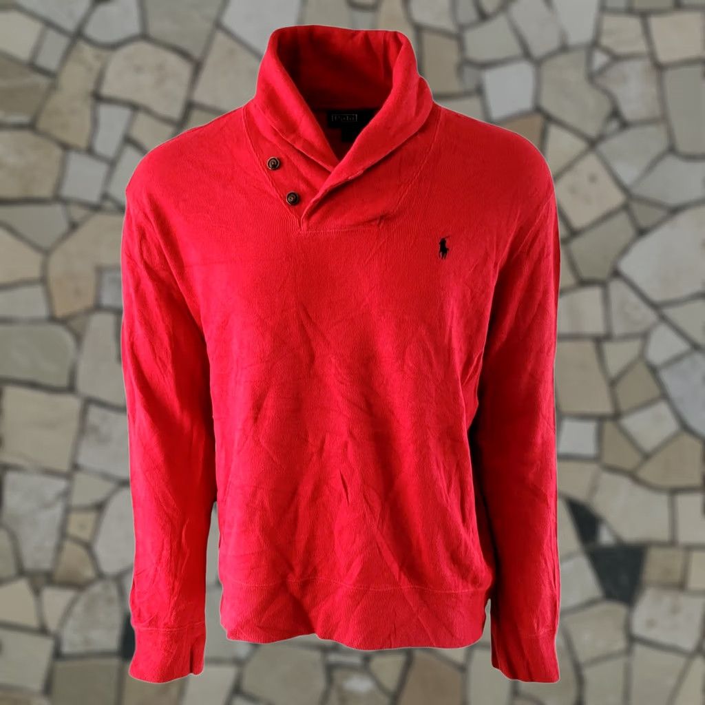 Polo Ralph Lauren Polo Ralph Lauren Red L Shawl Collar Sweatshirt – Vintage – Men – Size L Size US L / EU 52-54 / 3 - 1 Thumbnail