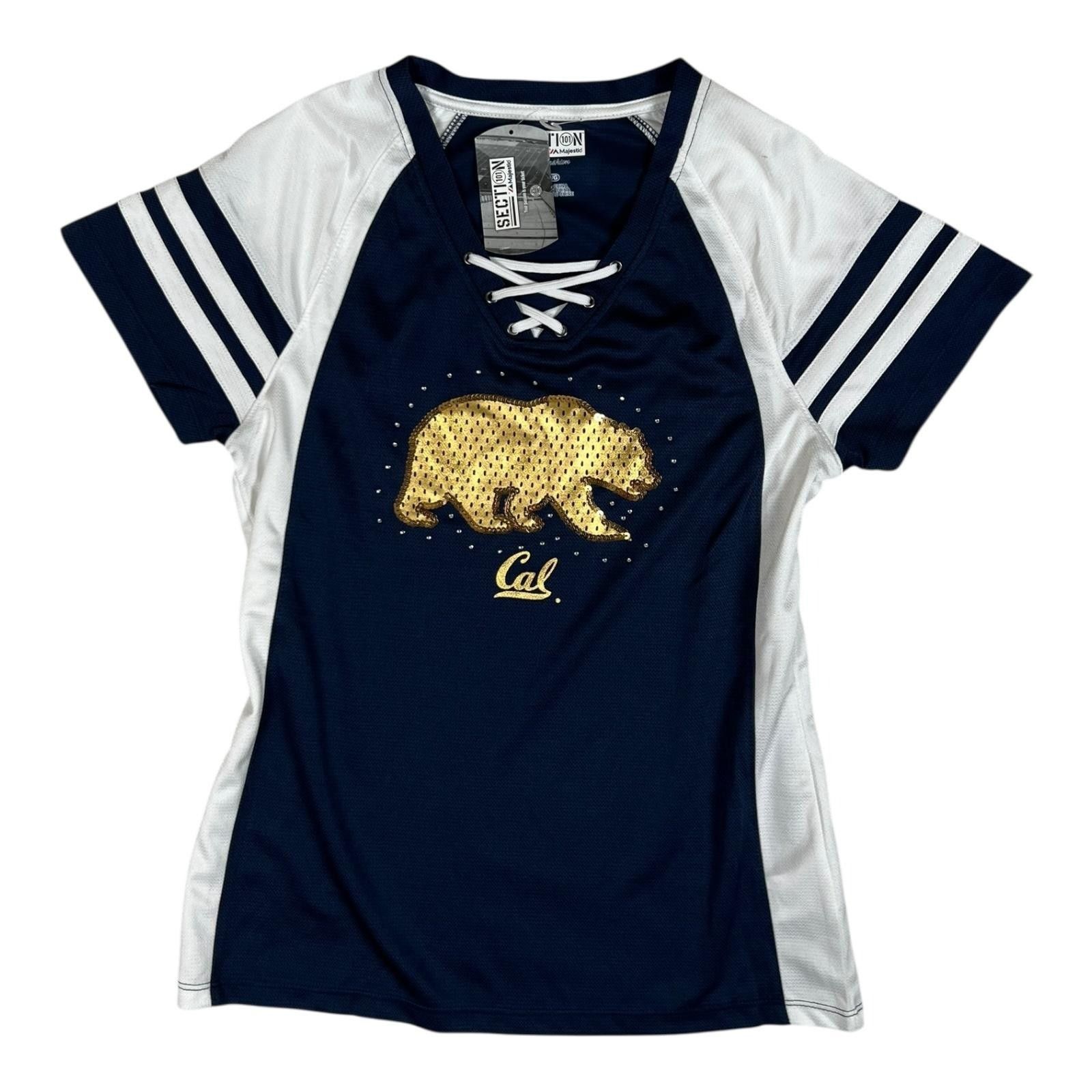 Majestic California Golden Bears Shirt Womens Large Navy White NCAA F Size L / US 10 / IT 46 - 1 Thumbnail