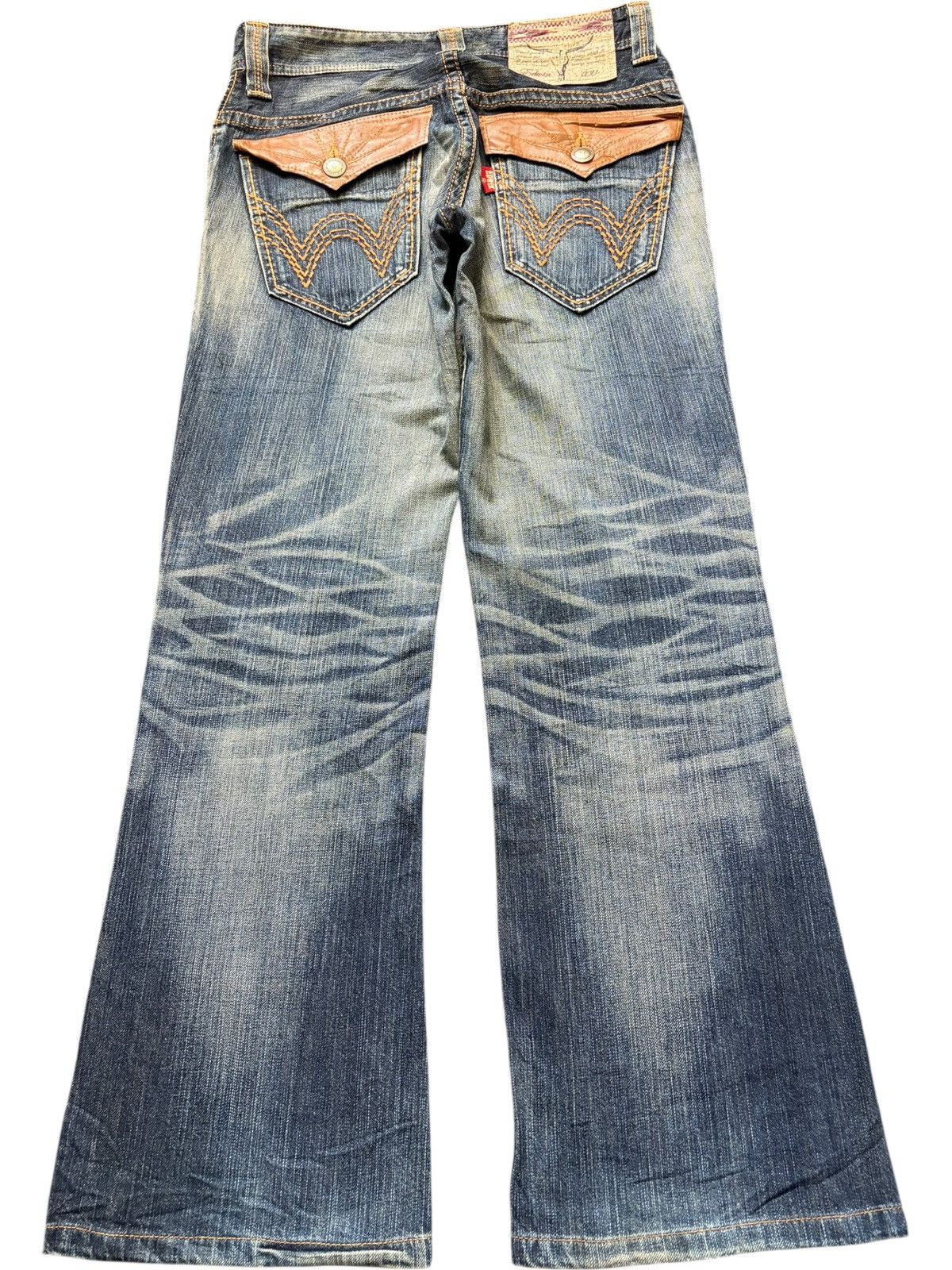 Edwin Vintage / Y2K Edwin XV Mud Wash Distress Flare Jeans Size US 30 / EU 46 - 2 Thumbnail