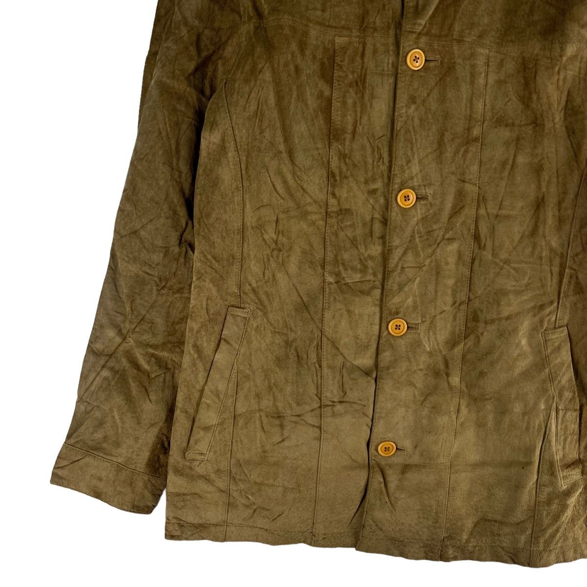 Vintage 🔥90’s Leather Shirt Jacket Work Charing Flam Issey Miyake Size US L / EU 52-54 / 3 - 4 Thumbnail