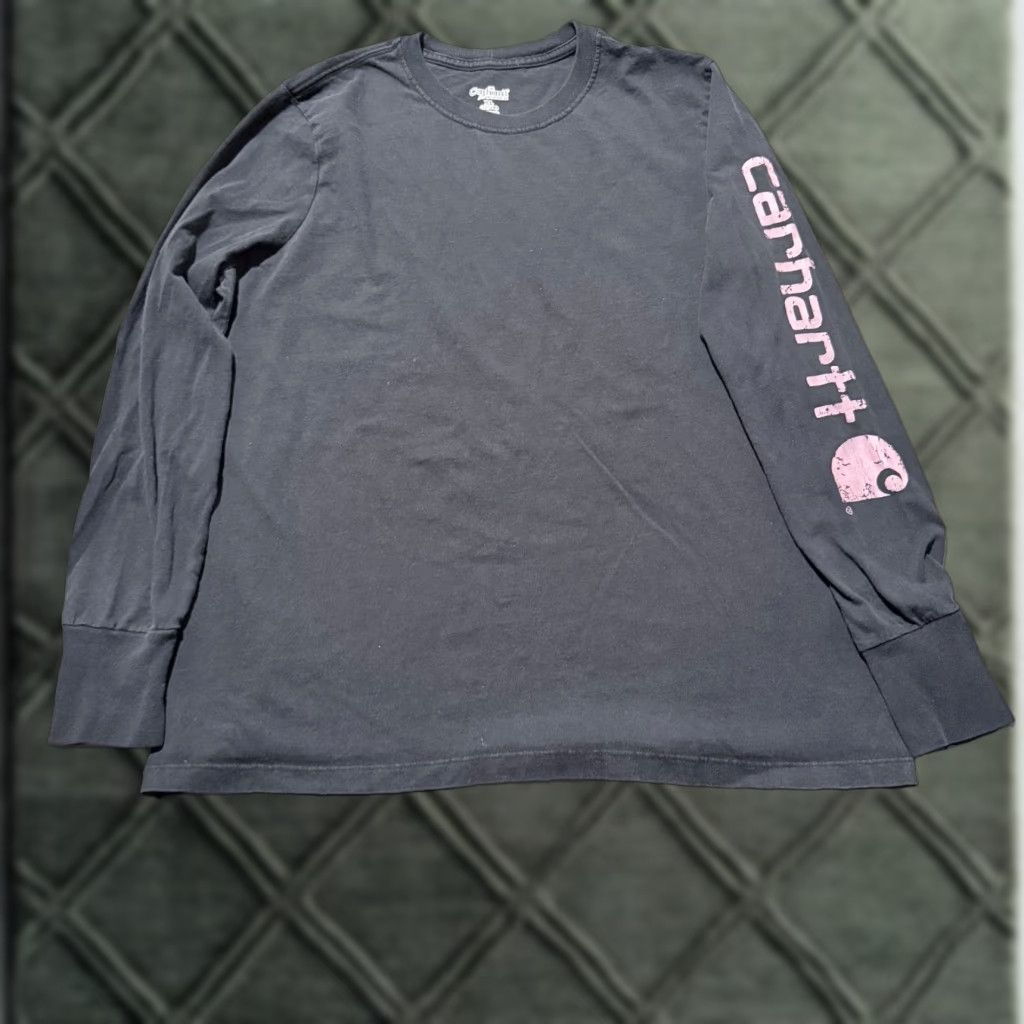 Carhartt Carhartt Women T-Shirt Long Sleeve Black Crew Neck XL Pink Print Dearborn Loose - 16-18, X L Size XL / US 12-14 / IT 48-50 - 1 Thumbnail