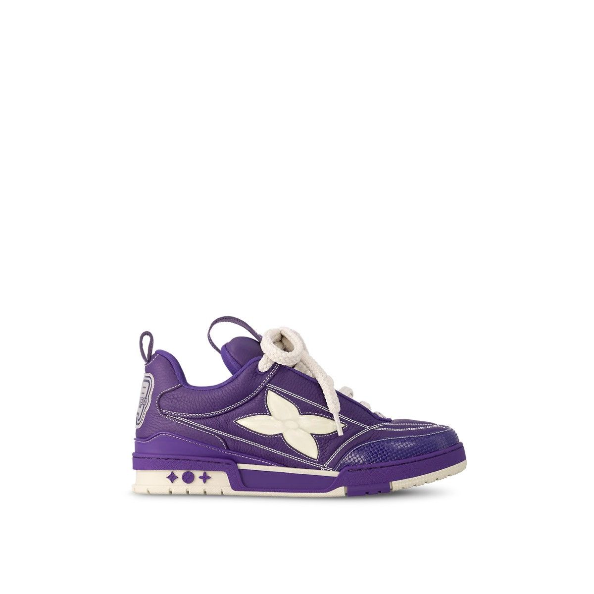 LV Shoes Sneakers Leather Logo in purple