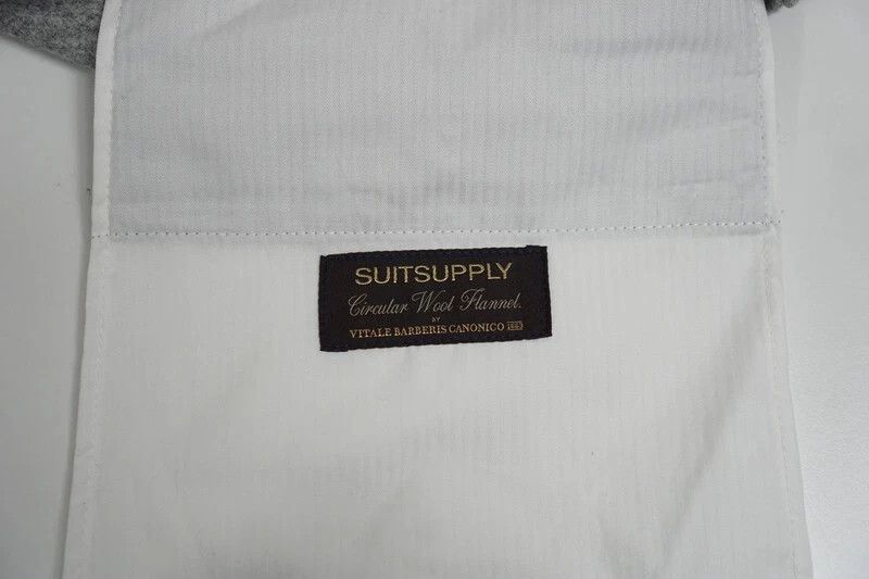 Suitsupply Men Suitsupply Soho Turn- Up Trousers Flannel Wool Grey US40 Size 40R - 4 Thumbnail