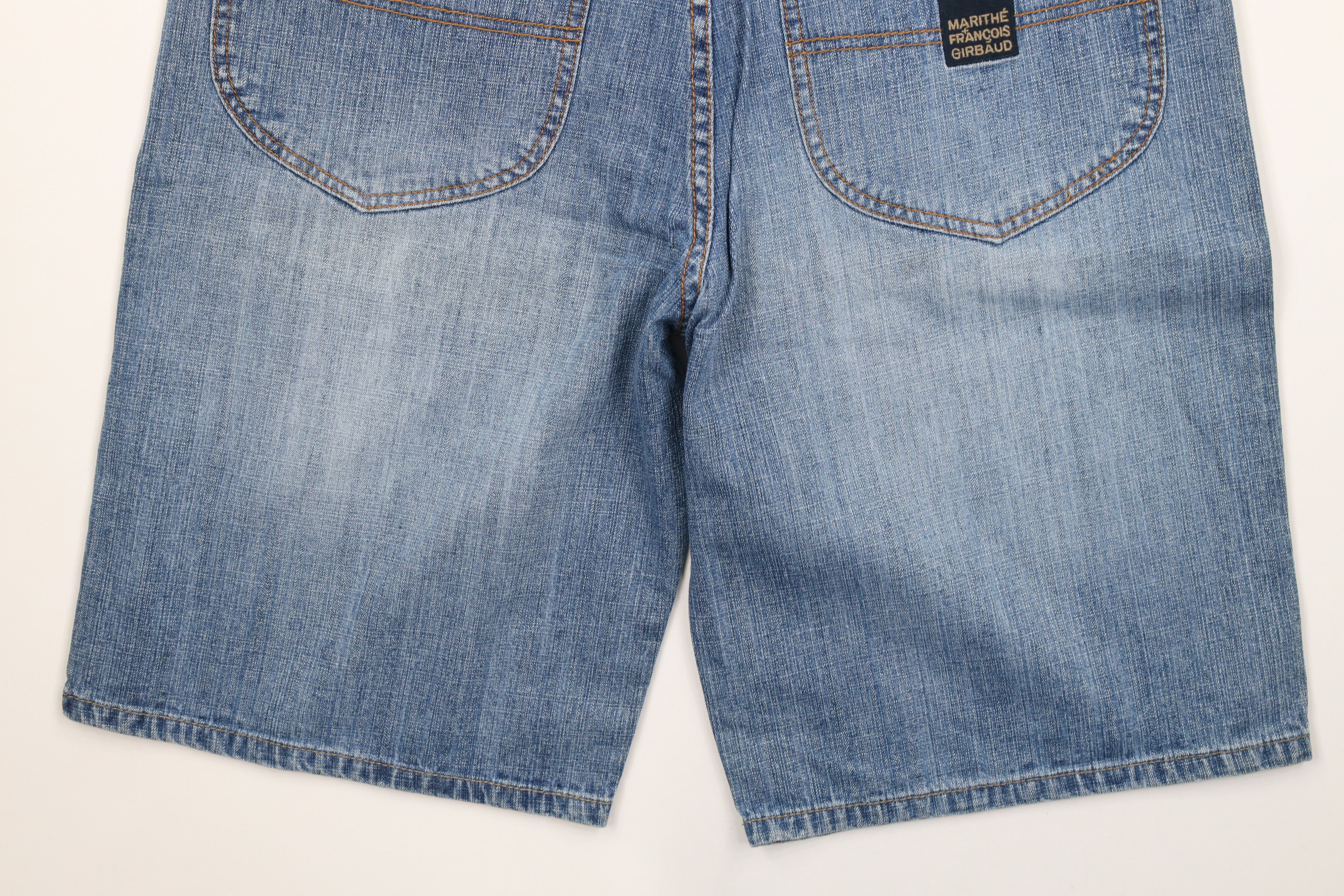 Marithe + Francois Girbaud × Vintage NOS Vintage 90s Marithe Francois Girbaud Denim Shorts Blue Size US 33 - 10 Thumbnail