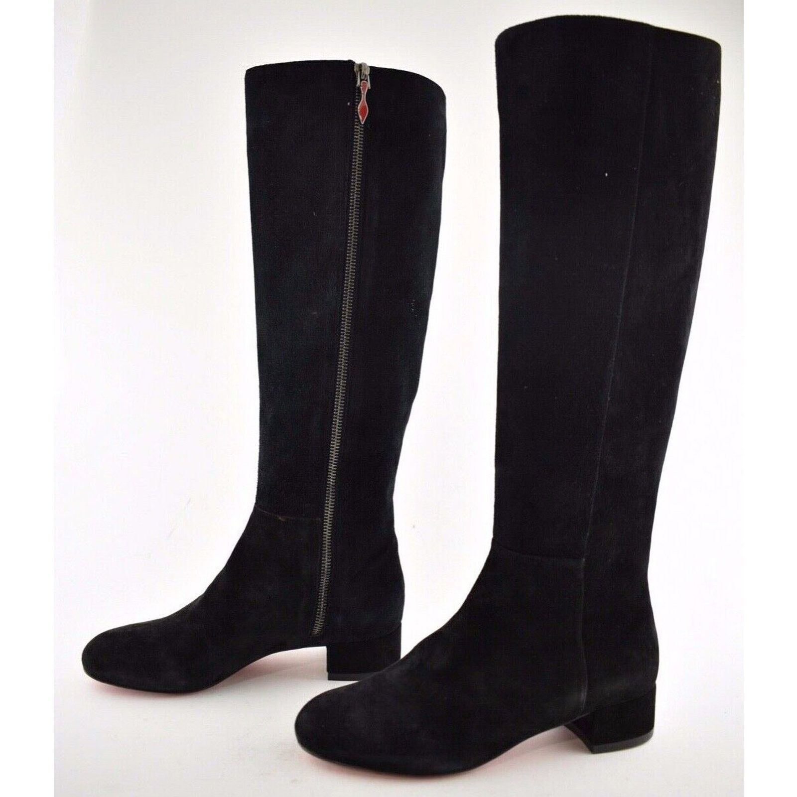 Christian Louboutin Christian Louboutin Liliboot 30 Black Suede Zipper Zip Knee Size US 4.5 / IT 34.5 - 10 Thumbnail