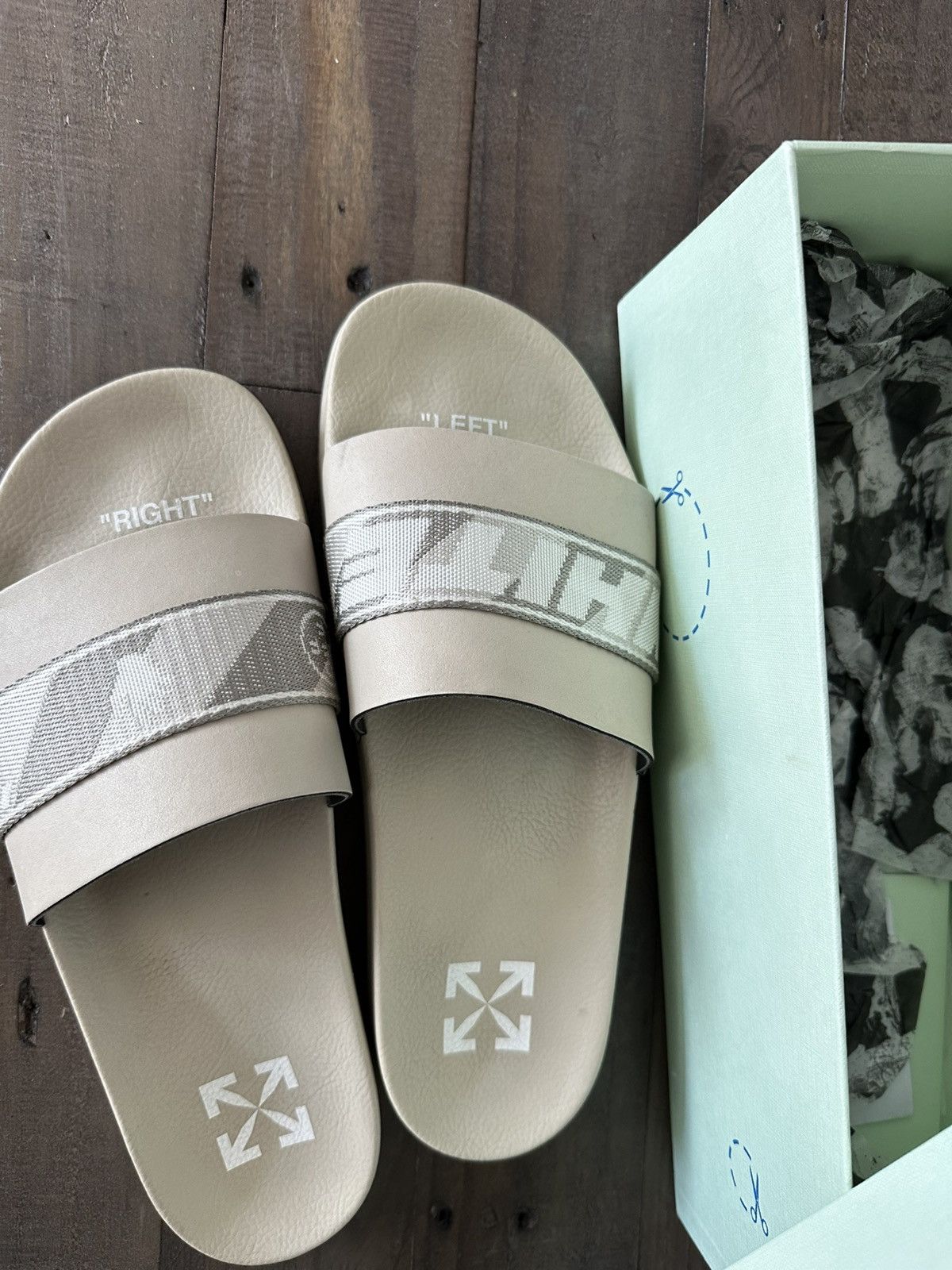 Off-White GRAY OFF-WHITE SLIDES Size US 11 / EU 44 - 2 Thumbnail