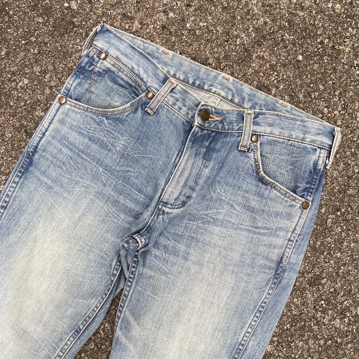 Japanese Brand Flare Jeans Wrangler Blue Washed Low Rise Bootcut Denim Size US 29 - 6 Thumbnail