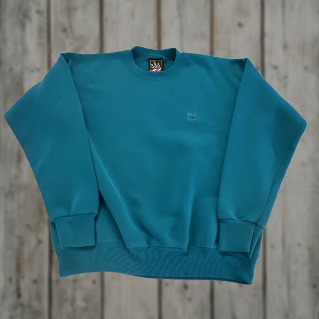 Vintage VINTAGE USA Olympics Sweatshirt Men’s L Turquoise Pullover Embroidery JC Penneys Size US L / EU 52-54 / 3 - 1 Thumbnail