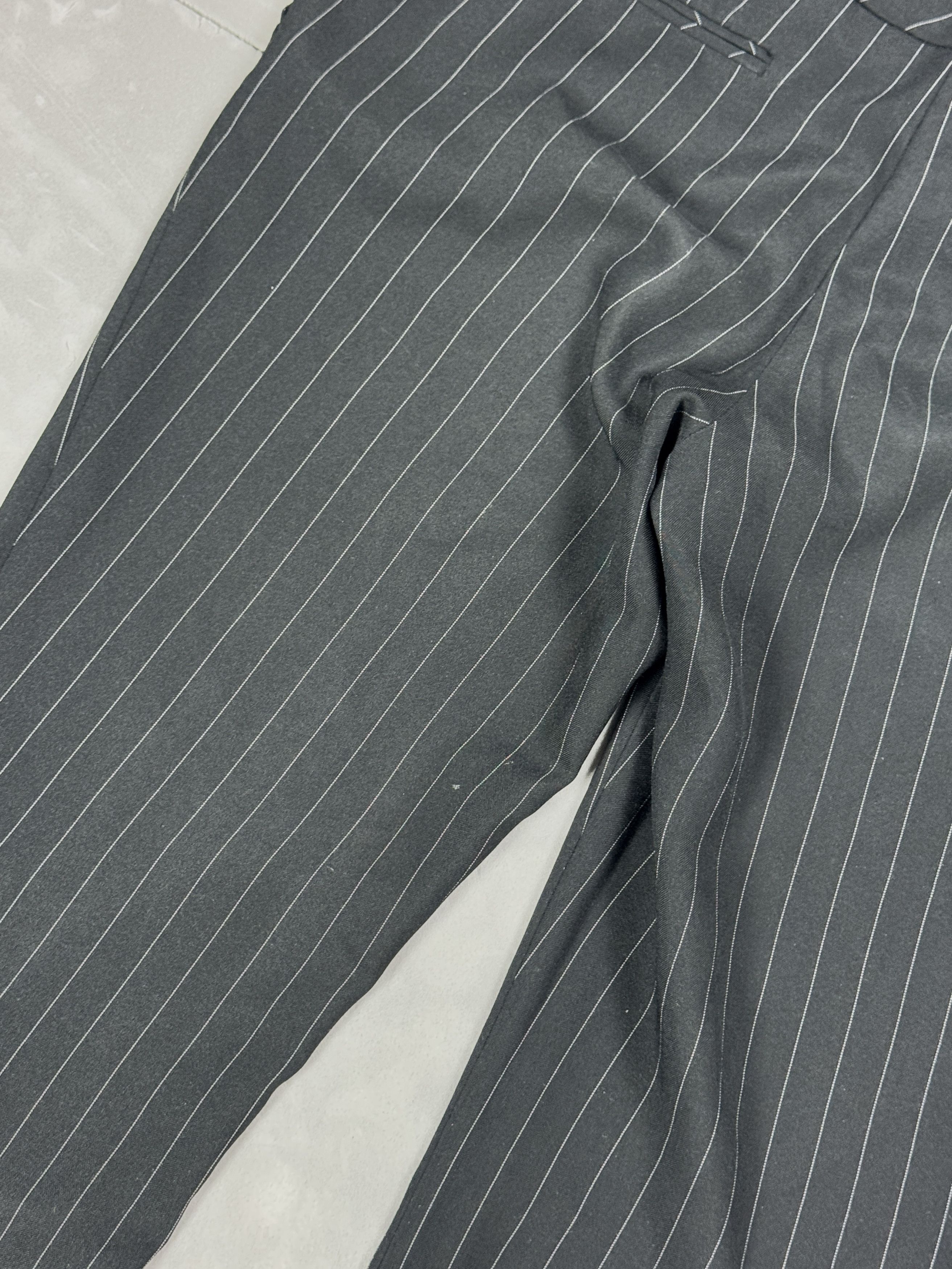 Vintage Vintage striped suit pants flared black retro 90s y2k Size 26" / US 2 / IT 38 - 13 Thumbnail