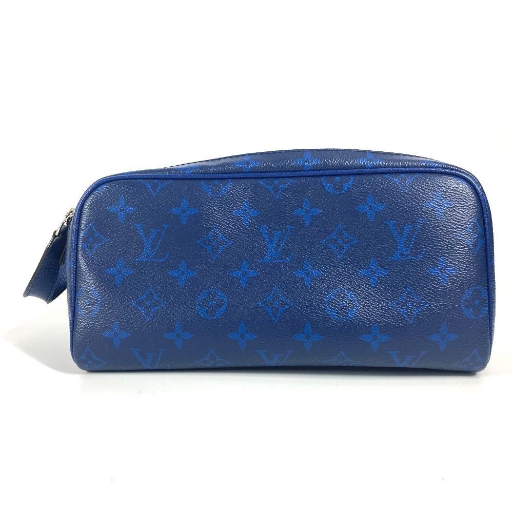 Louis Vuitton Louis Vuitton M30849 Tigers Llama Dopp Kit Pouch Handbag Clutch Bag Zippered Carrying Case Taiga Leather Unisex Blue Size ONE SIZE - 1 Thumbnail