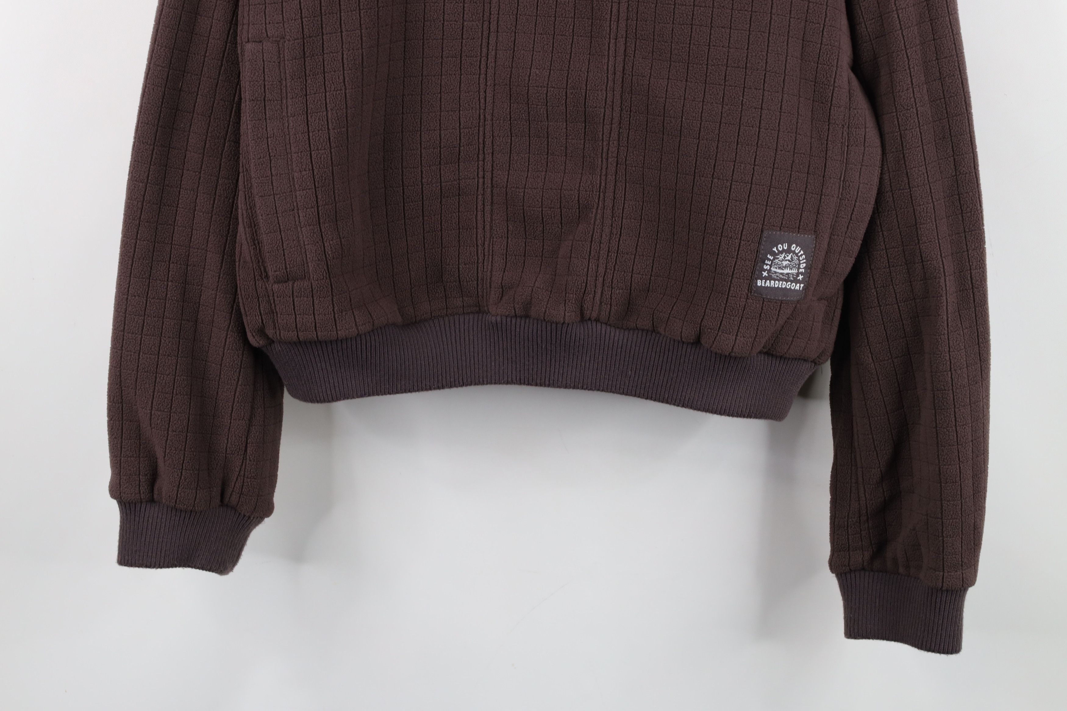 Vintage Beardedgoat Spell Out Sierra Fleece Hoodie Sweatshirt Brown Size M / US 6-8 / IT 42-44 - 3 Thumbnail