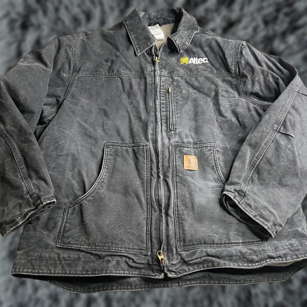 Carhartt Carhartt Jacket Mens 2XL Black Canvas Sherpa Lined Parka Workwear Altec C01 Size US XXL / EU 58 / 5 - 1 Thumbnail